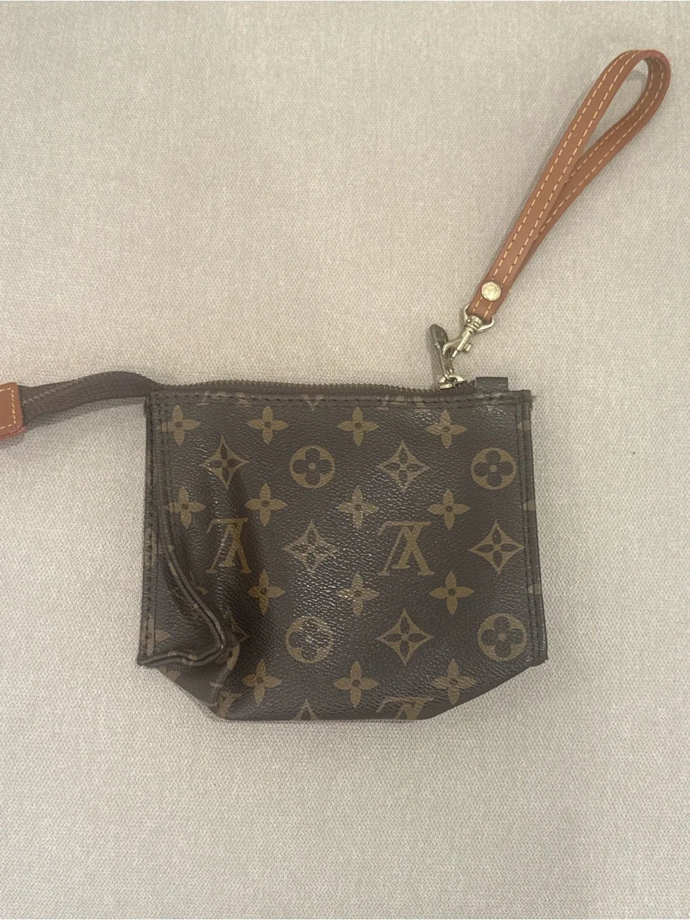 Louis Vuitton Monogram Canvas Wristlet in Brown and Tan - Picture 6 of 8